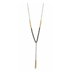 Gorjana Power Gemstone Necklace in Black & Gold